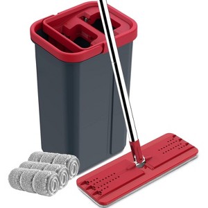 Effortless Deep Cleaning: Hands-Free Mop System with Wringer - 3 Reusable Pads for Floors & Windows, Gentle on All Surfaces - 1 of 4