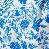 white/blue stitch print