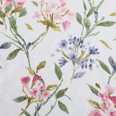 Meadow Breeze Purple Floral Cotton Rod Pocket Valance