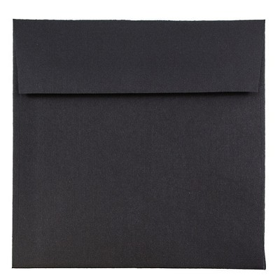 JAM Paper 6 x 6 Square Invitation Envelopes Black Linen V01212