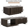Tribesigns Extendable Coffee Table with Storage, 43"-65" Long Rectangle Center Cocktail Table with 2 Drawers & Shelves for Living Room, Dark Grey - 2 of 4