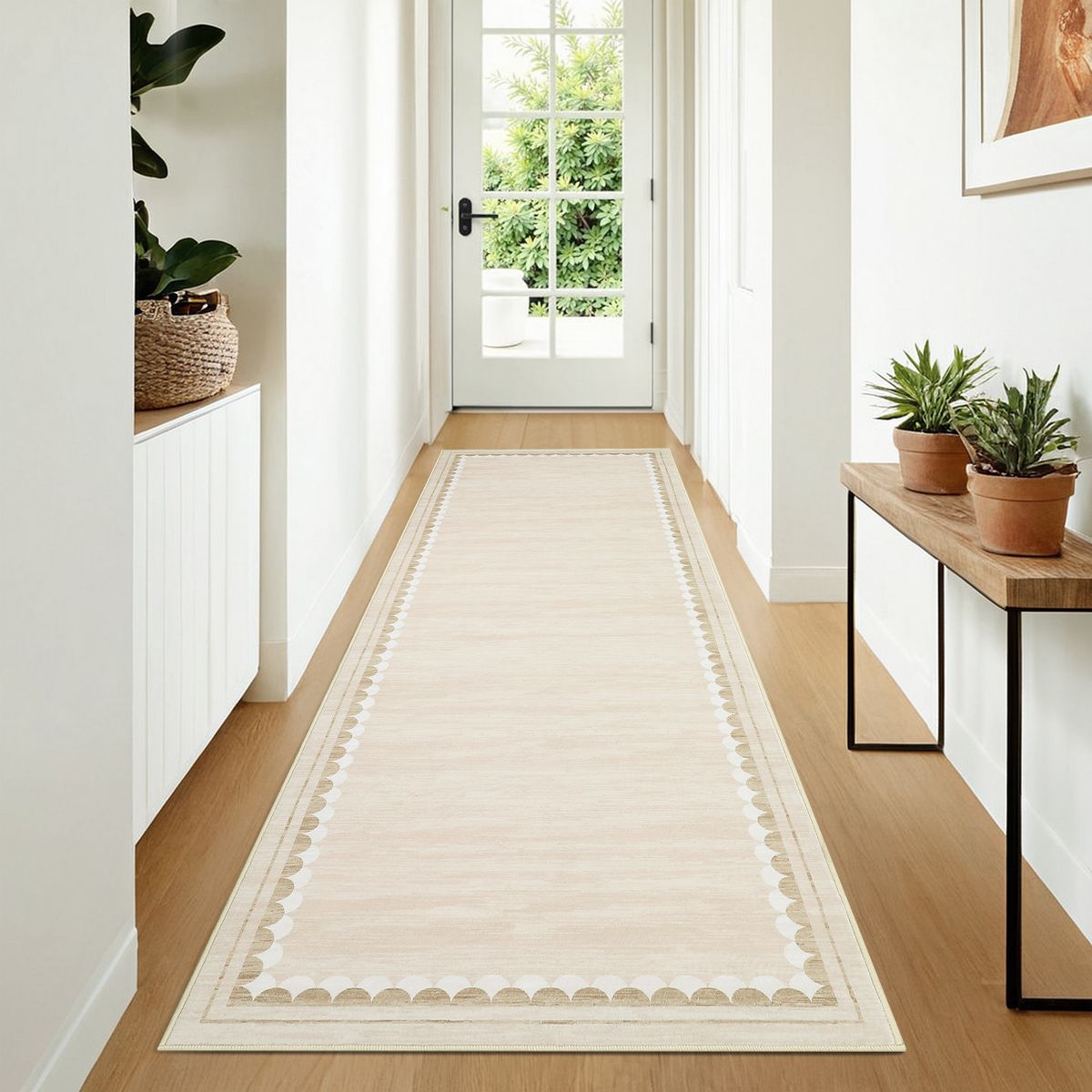 Garvee Washable Rugs for Living Room Bedroom Modern Solid Area Rug Low Pile Non Slip Bordered Print Rug - thumbnail 2