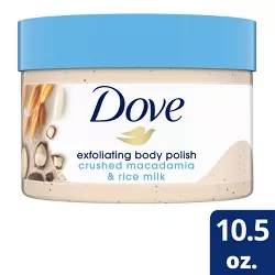 Dove Beauty Crushed Macadamia & Rice Milk Exfoliating Body Polish Scrub - 10.5oz