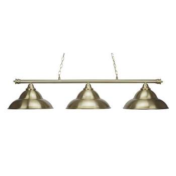 Toltec Lighting Oxford 3 - Light Island Pendant Light in  New Aged Brass with 16" New Age Brass Double Bubble Metal Shade Shade