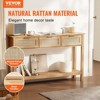 Yukimo Natural Rattan Console Table - 3 Storage Drawers + Rattan Sliding Door, Rustic Accent Table for Entryway/Living Room/Bedroom (Natural Finish) - 2 of 4