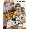 COZONY 55" Coffee Bar Cabinet with LED & Power Outlet, Tall Buffet Hutch with Barn Door, Wine Glass Rack, Kitchen Storage for Dining Room - 4 of 4