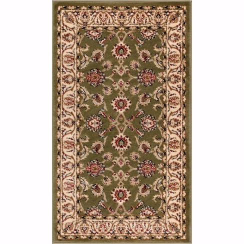 Noble Sarouk Green Persian Floral Oriental Formal Traditional Area Rug ...