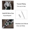 Anna-Kaci Leopard Cheetah Panther Head Zircon 925 Sterling Silver Animal Dangle Drop Earrings for Women - 3 of 4