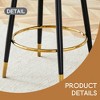 Set of 2,360 ° rotatable bar chair.Modern PU comfortable upholstered bar chair with smooth and beautiful black metal legs - Leovsnove - 4 of 4