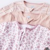 Baby Girls' 3pk Floral Tight Fit Sleep N' Play - Cloud Island™ Peach - 3 of 4