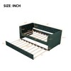 Twin Size Upholstered Daybed, Velvet Tufted Platform Bed Frame with Twin Size Trundle Bed -ModernLuxe - 4 of 4