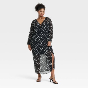 Women's Balloon Long Sleeve Maxi Shift Dress - Ava & Viv™ - 1 of 3