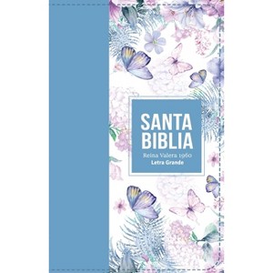 Biblia Rvr 1960 Letra Grande Tamaño Manual Símil Piel Azul Acero Claro(bible Rvr 1960 Large Print Handsize Leatherlike Butterfly Light Steel Blue - 1 of 1