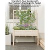 COZONY 65" Elevated Wooden Raised Garden Bed, w/Trellis & Stand, Large Outdoor Planter Box w/Waterproof Liner - 3 of 4