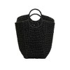 Household Essentials Tall Scoop Basket Paper Rope Black: Large Decorative Storage with Handles for Blankets - 3 of 4