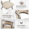 ORRD Set of 2 Beige Velvet Dining Chairs with Black Metal Legs, Modern Upholstered Accent Chairs for Dining Room, Living Room，Beige+Black - 3 of 4