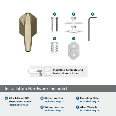 Golden Champagne Single Prong Zinc Wall Hook