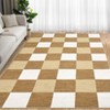 Washable Modern Checkered Plaid Rug Non Slip Low Pile Rug Soft Geometric Throw Floor Cover Foldable Indoor Carpet for Living Room Bedroom Playroom - 3 of 4