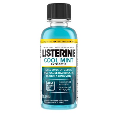 Listerine Antiseptic Mouthwash, Cool Mint, Trial Size, 3.2oz : Target