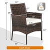 Costway Patio Rattan Arm Dining Chair Cushioned Sofa Furniture Brown - 3 of 4