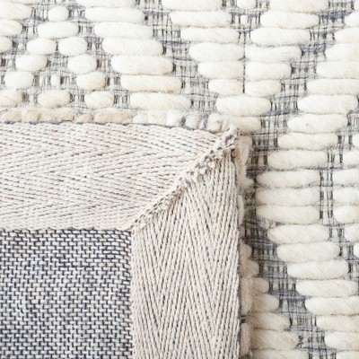 Elegant Geometric Gray Handwoven Wool Rug - 3' x 5'