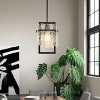 Modern Clear Glass Pendant Light 1-Light Ripple Textured Single Light Fixture for Kitchen Island - 3 of 4
