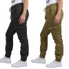 Jump Start Women's Loose  Fit  Cotton Flex Stretch Cargo Jogger Pants-2 Pack - 2 of 3