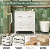 Okak Modern Freestanding Bathroom Vanity with Ceramic Sink Combo,Small Solid Wood Bathroom Storage Cabinet with3 Drawers - 2 of 4