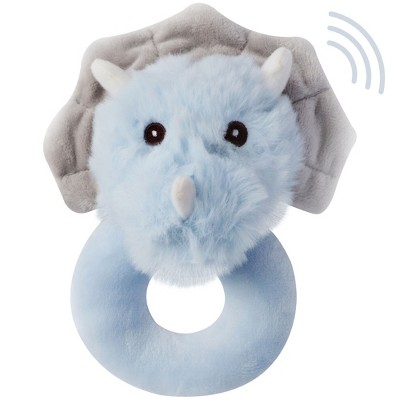 Bearington Bearington Lil' Tracer Plush Stuffed Animal Dinosaur Soft Ring Rattle, 5.5 inch