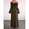 Women's Off - Shoulder Long - Sleeve Bodycon Maxi Dress, Elegant and Slim - Fitting Dress for Evening, Party, and Special Occasions - 4 of 4