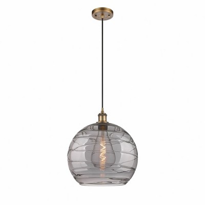 Athens Deco Swirl - 1 Light Pendant In Industrial Style-16.88 Inches Tall and 13.75 Inches Wide