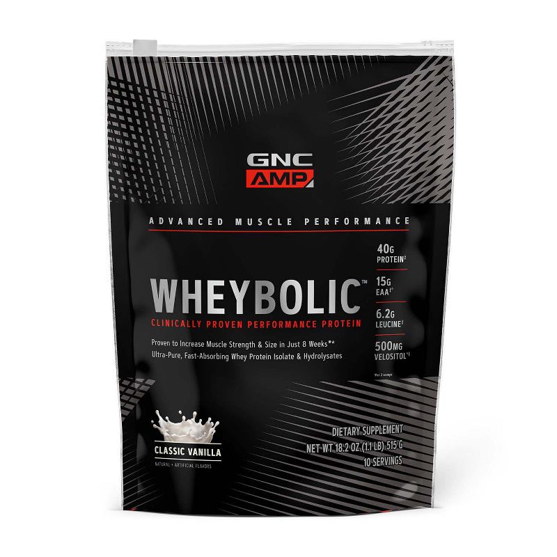 GNC AMP Wheybolic Protein Powder, Classic Vanilla, 10 Servings, 1 of 8