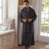 ADR Men's Robe, Plush Fleece Hooded Bathrobe Man, Long Warm Cozy Bath Robe Man - 3 of 4