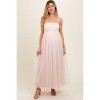 Pinkblush Light Pink Square Neck Shoulder Tie Tulle Maternity Maxi Dress - 2 of 4
