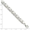 Black Bow Jewelry 9mm Sterling Silver Polished X and Satin O Link 8 Inch Bracelet - 4 of 4