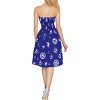 LA LEELA Women's Pirates Evening Strapless Caribbean Pirate Mini Smocked Dress Elastic Tube Top Dresses for Women One Size Blue, Skull - 3 of 4