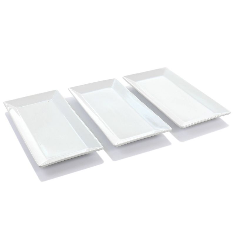 3-Tier Rectangular Plate Porcelain Serving Stand Set - Elama, 5 of 8