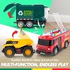 Joyfy 3-Pack Toy Trucks with Lights & Sounds: Garbage Truck, Fire Engine, Construction Truck, Educational Birthday Christmas Gift for Toddlers & Boys - 3 of 4