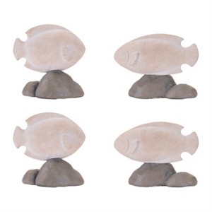 Fish on Rock Decor Set of 4, 5.75