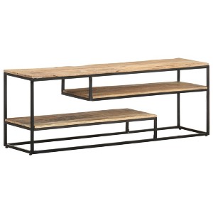 vidaXL TV Stand 51.2"x11.8"x17.7" Rough Mango Wood - 1 of 4