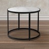Royal Hampton, 23 Inch Side End Table, Modern Round Marble Top, Classic Iron Frame - 3 of 4