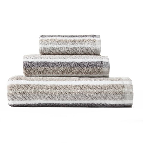 3pc Ocean Bay Striped Bath Towel Set Gray - Tommy Bahama