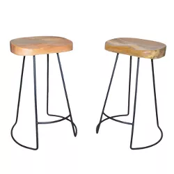 Set of 2 24" Vale Counter Height Barstools Natural/Black - Carolina Chair and Table