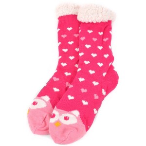 Women's Novelty Plush Winter Fleece Lining Slipper Socks - 1 of 4