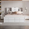 CAVINAS Queen Size Bed Frame, Platform Bed with Storage Headboard and 8 Drawers, Storage Beds with Headboards - 2 of 4