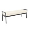 Modern Metal Faux Shearling Bench - HomePop - 2 of 4