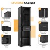 TIRAMISUBEST Tall Bathroom Storage Cabinet with 1 Drawer, Freestanding Storage Cabinet with Two Different Size Doors and Adjustable Shelf - 4 of 4