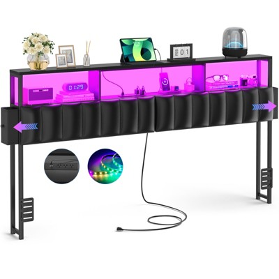Aheaplus Upholstered Headboard with Storage Bags