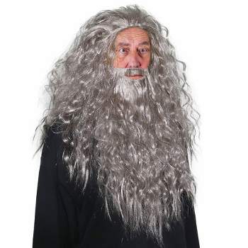 Skeleteen Men's Wig and Beard Costume Set - Gray