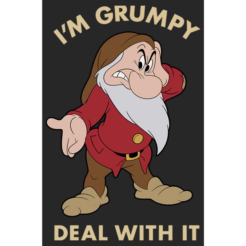 Men's Snow White and the Seven Dwarves Grumpy Deal With It T-Shirt, 2 of 6